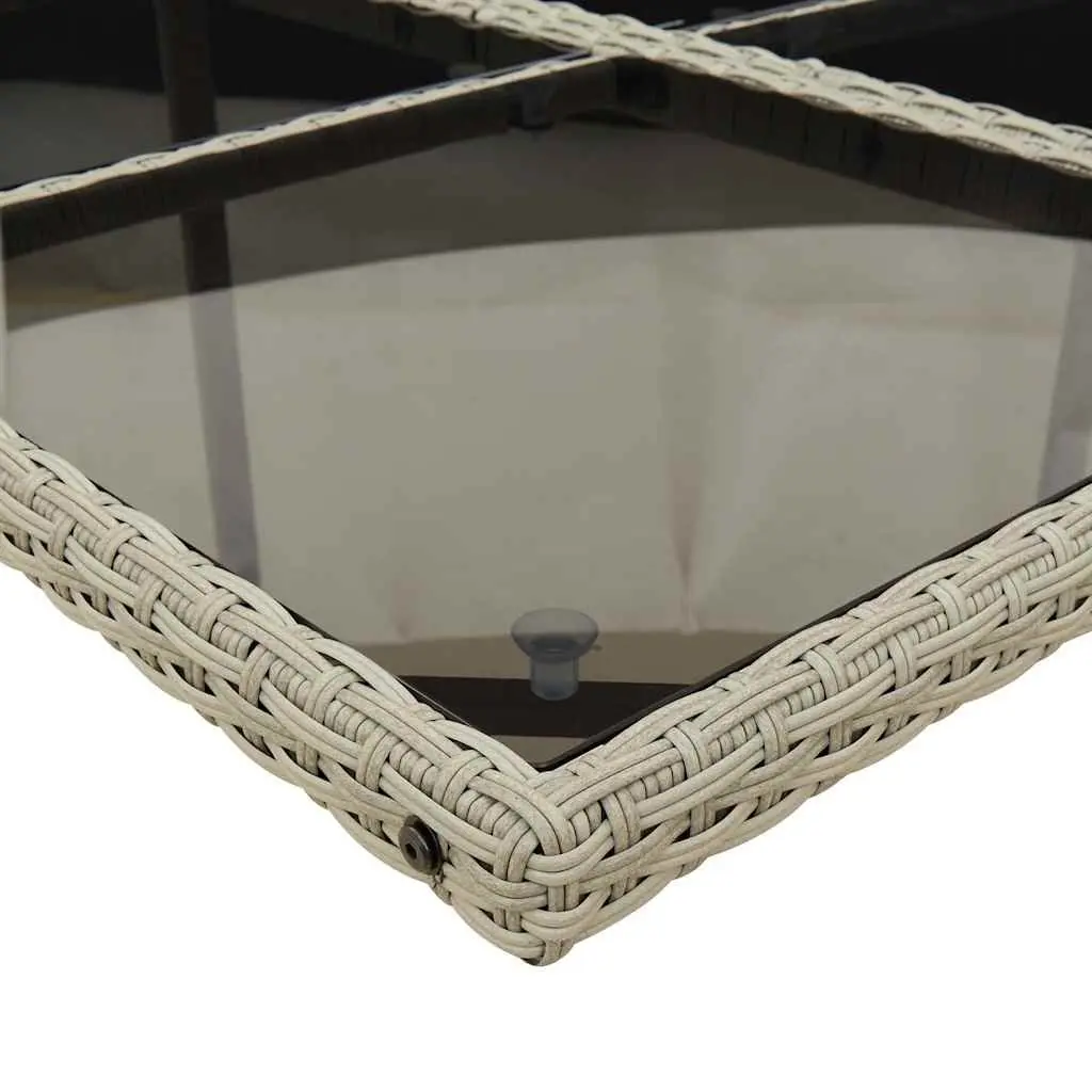 Garden Dining Set 11 Piece Outdoor Furniture Light Grey PE Rattan with Cushions