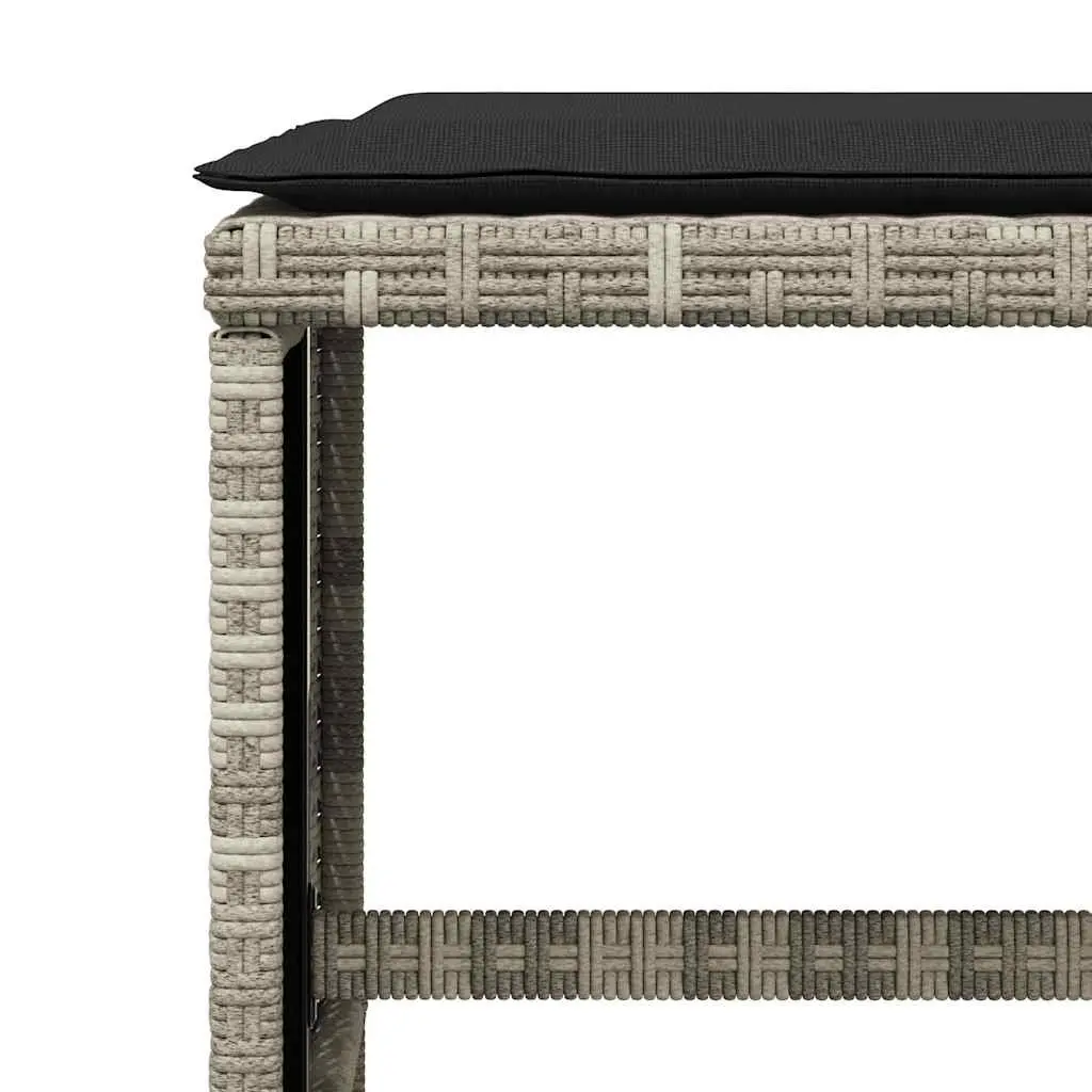 Garden Dining Set 11 Piece Outdoor Furniture Light Grey PE Rattan with Cushions