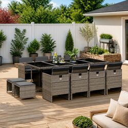 Your Ideal Garden Dining Set 13 Piece Furniture Grey