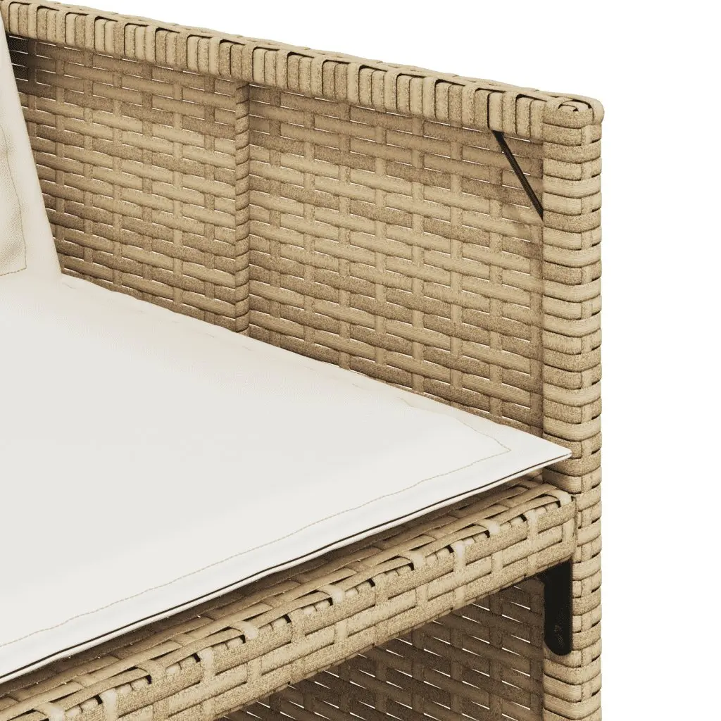 Outdoor Dining Set 9 Piece Beige PE Rattan Chairs Table