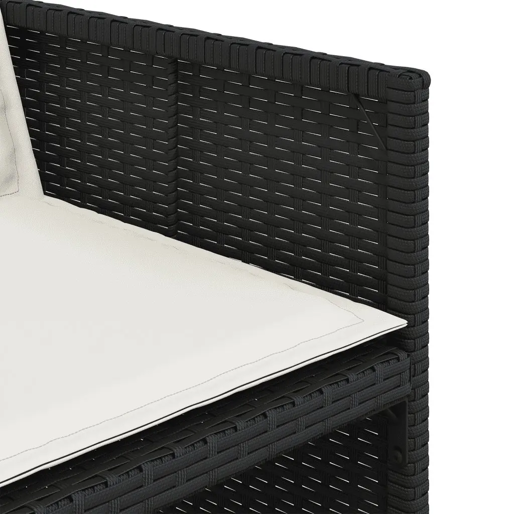 Garden Dining Set Black Poly Rattan 11 Piece Outdoor Furniture Patio Table
