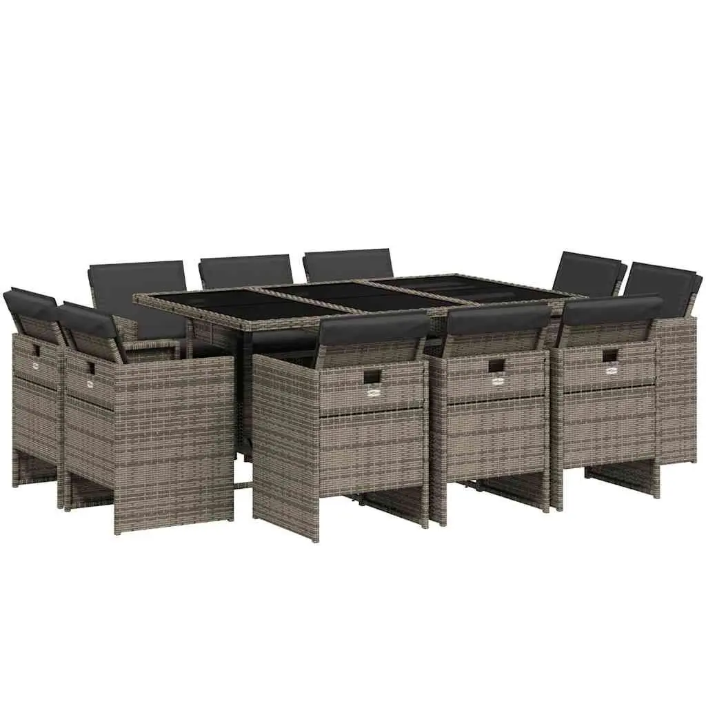 11-Piece Grey Garden Dining Set