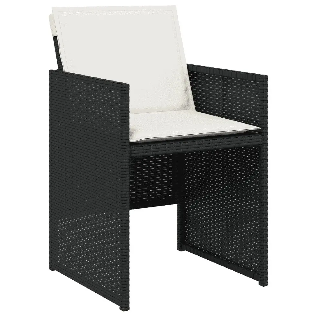 Garden Dining Set 15 Piece Outdoor Furniture Black Rattan Chairs Table Cushions