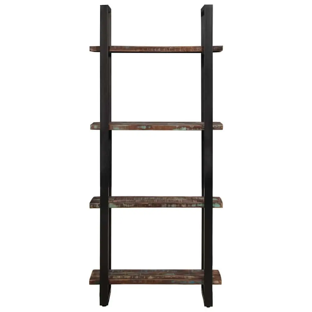 4-Tier Bookcase Solid Reclaimed Wood Industrial Shelving Unit 80x40x180 cm