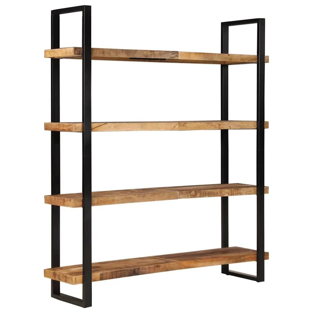 4-Tier Bookcase Vintage Industrial Style 160x40x180cm Rough Mango Wood Shelving Unit