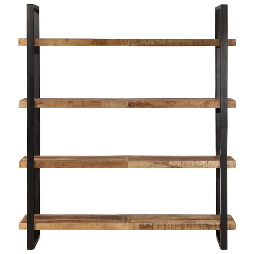 4-Tier Bookcase Vintage Industrial Style 160x40x180cm Rough Mango Wood Shelving Unit
