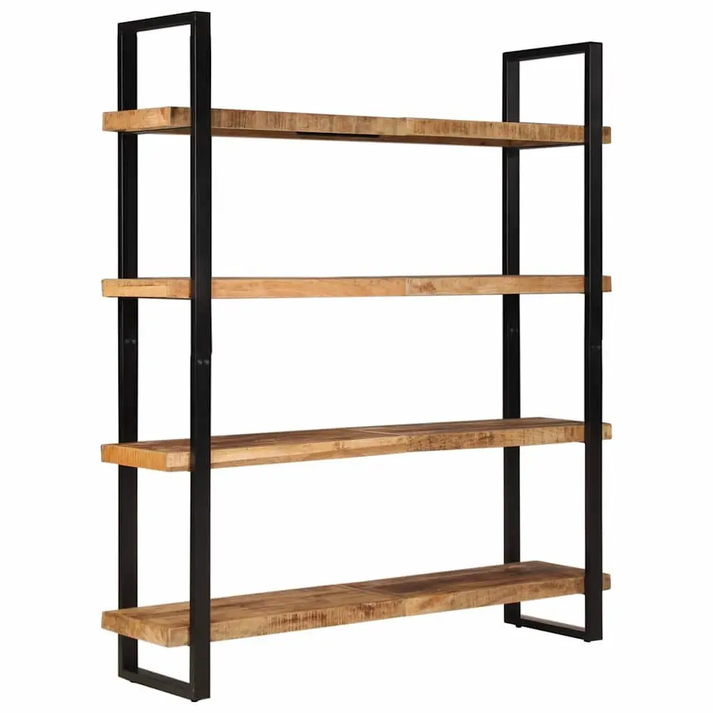 4-Tier Bookcase Vintage Industrial Style 160x40x180cm Rough Mango Wood Shelving Unit