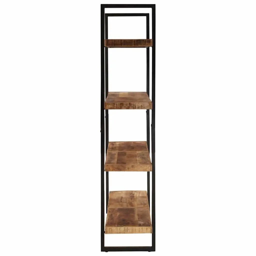 4-Tier Bookcase Vintage Industrial Style 160x40x180cm Rough Mango Wood Shelving Unit