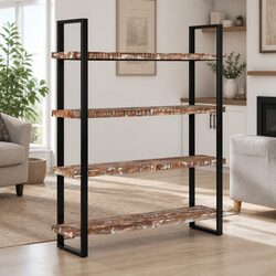 4-Tier Bookcase: Unique Style Meets Solid Construction