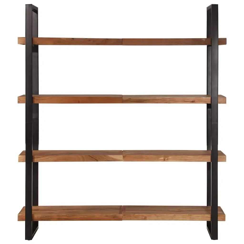 4-Tier Bookcase 160x40x180 cm Solid Acacia Wood Shelving Unit Industrial Style