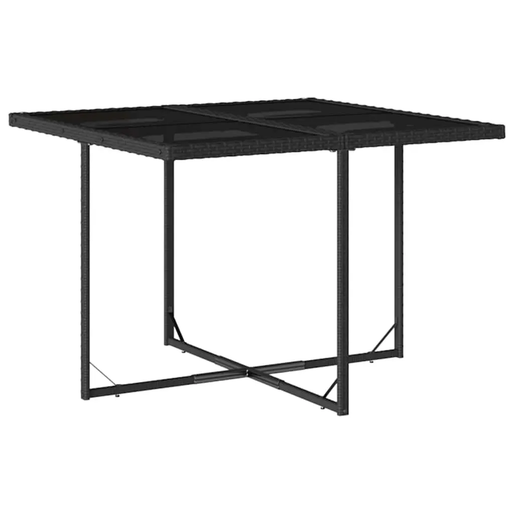 Outdoor Dining Set 5 Piece Black PE Rattan Table Chairs