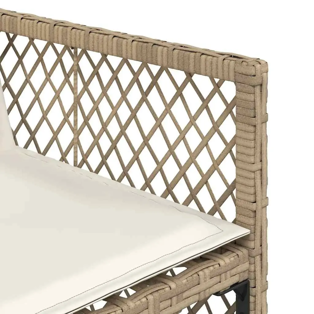 Outdoor Furniture 5 Piece Garden Dining Set with Beige Cushions and Tempered Glass Top