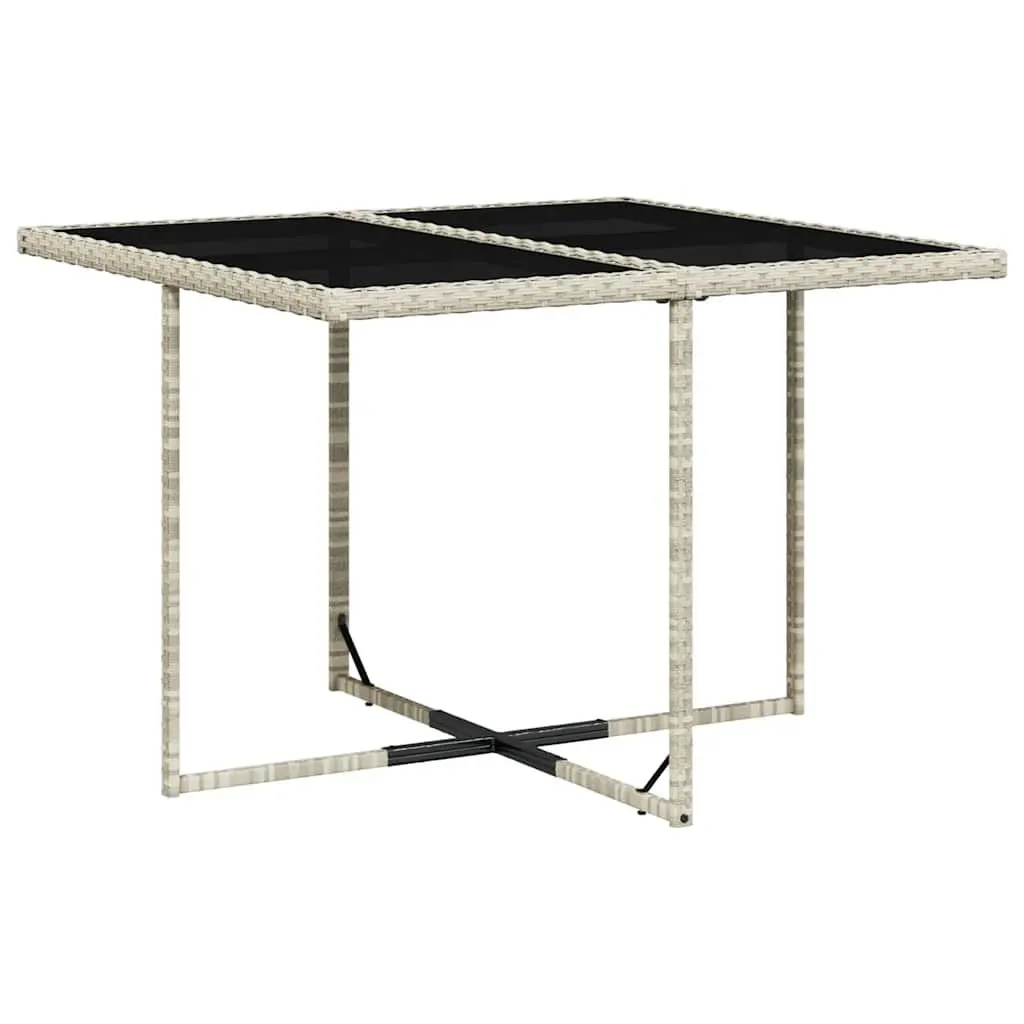 Garden Dining Set Grey Poly Rattan Cushioned 5 Piece