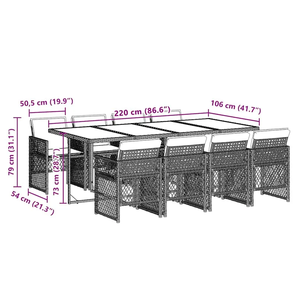 9-Piece Garden Dining Set