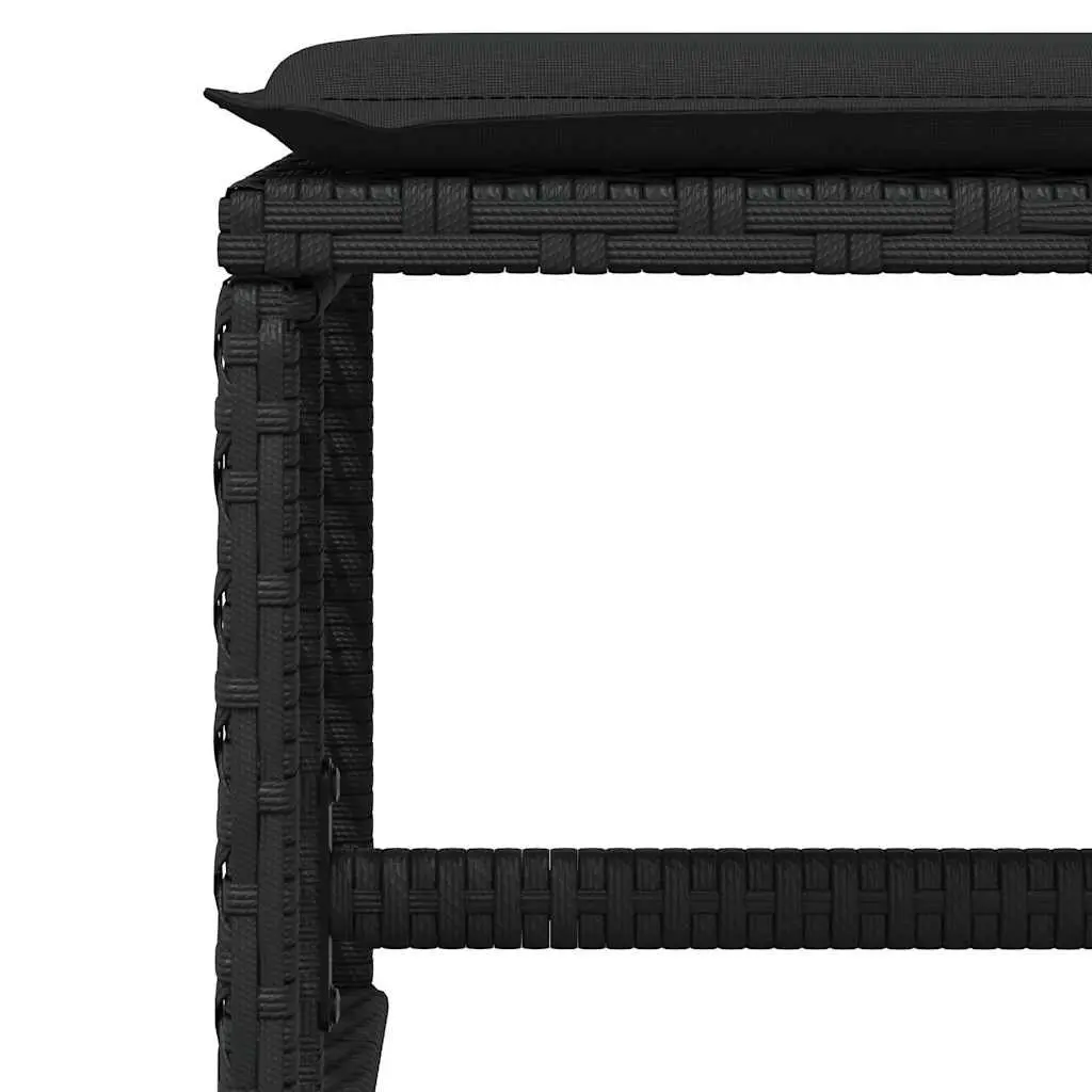 Outdoor Dining Set 9 Piece Garden Furniture Black Poly Rattan Cushioned Patio