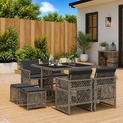 Friendly 9 Piece Garden Dining Set Perfect for You