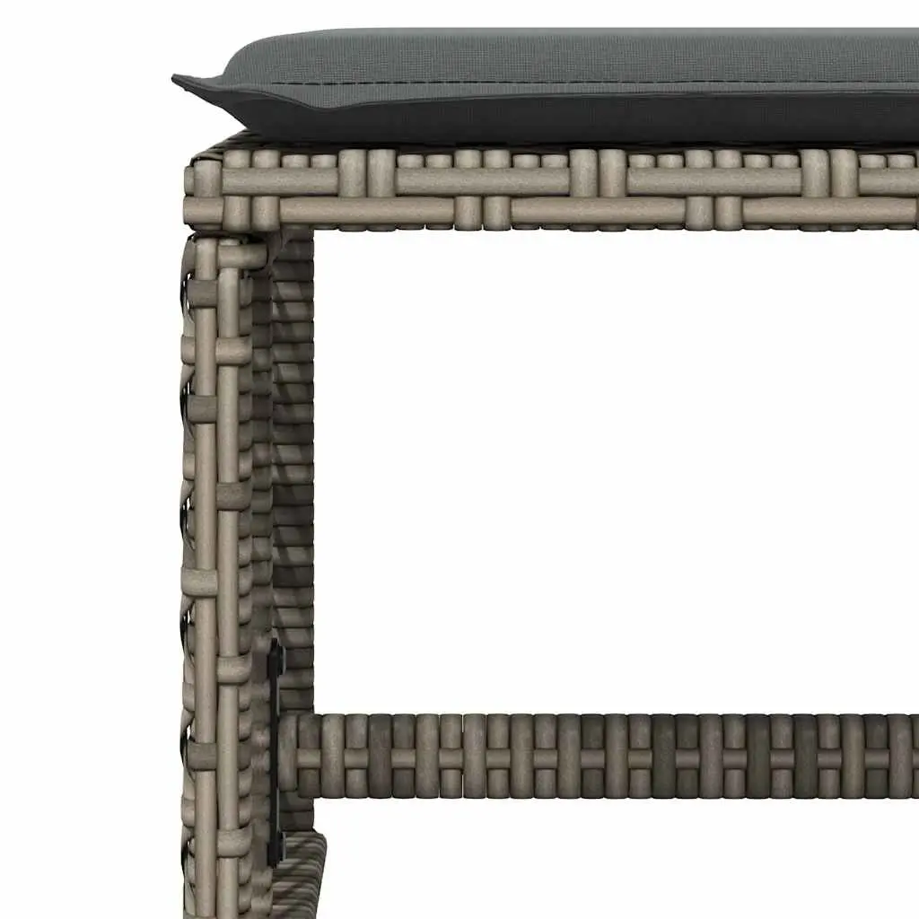 Garden Dining Set 9 Piece Grey Poly Rattan Outdoor Furniture with Cushions