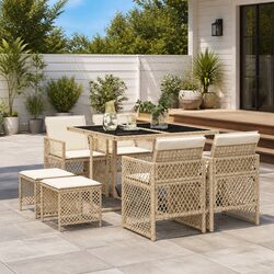 Friendly 9 Piece Garden Dining Set for Your Outdoor Enjoyment
