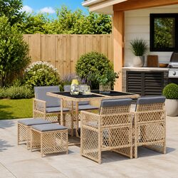 Friendly 9 Piece Garden Dining Set for Outdoor Enjoyment