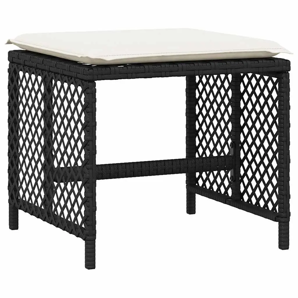 Outdoor Dining Set 9 Piece Black PE Rattan Chairs Acacia Wood Table