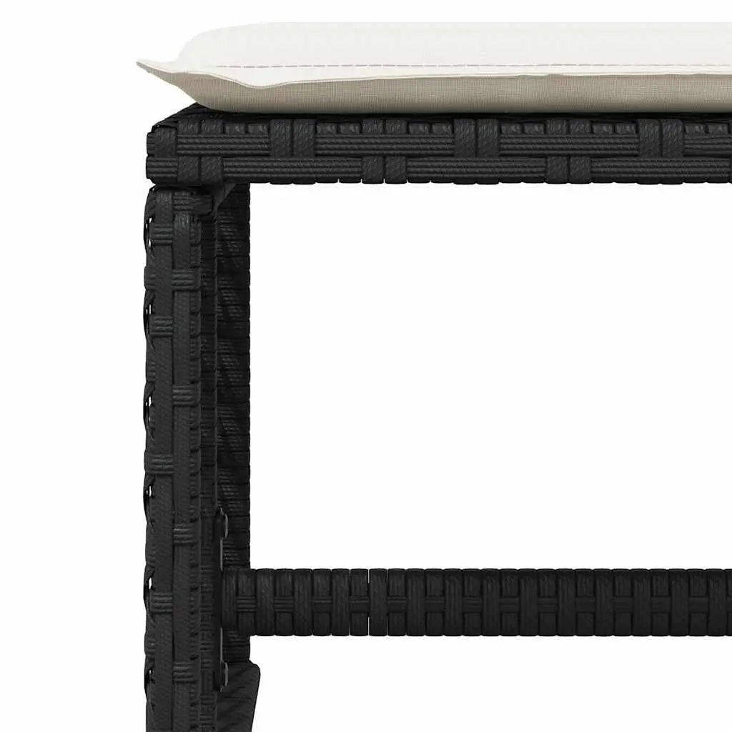 Garden Dining Set 11 Piece Outdoor Furniture Cushions Black Poly Rattan