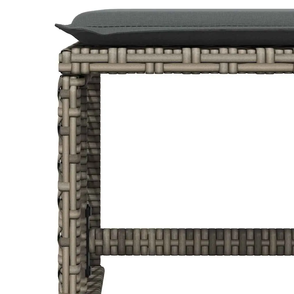 Garden Dining Set 11 Piece Outdoor Furniture Grey Poly Rattan with Cushions