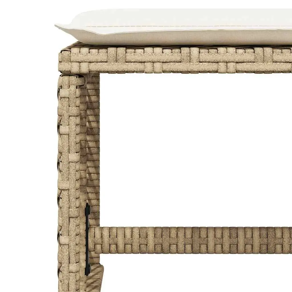 Garden Dining Set 11 Piece Outdoor Furniture Patio Beige PE Rattan Tempered