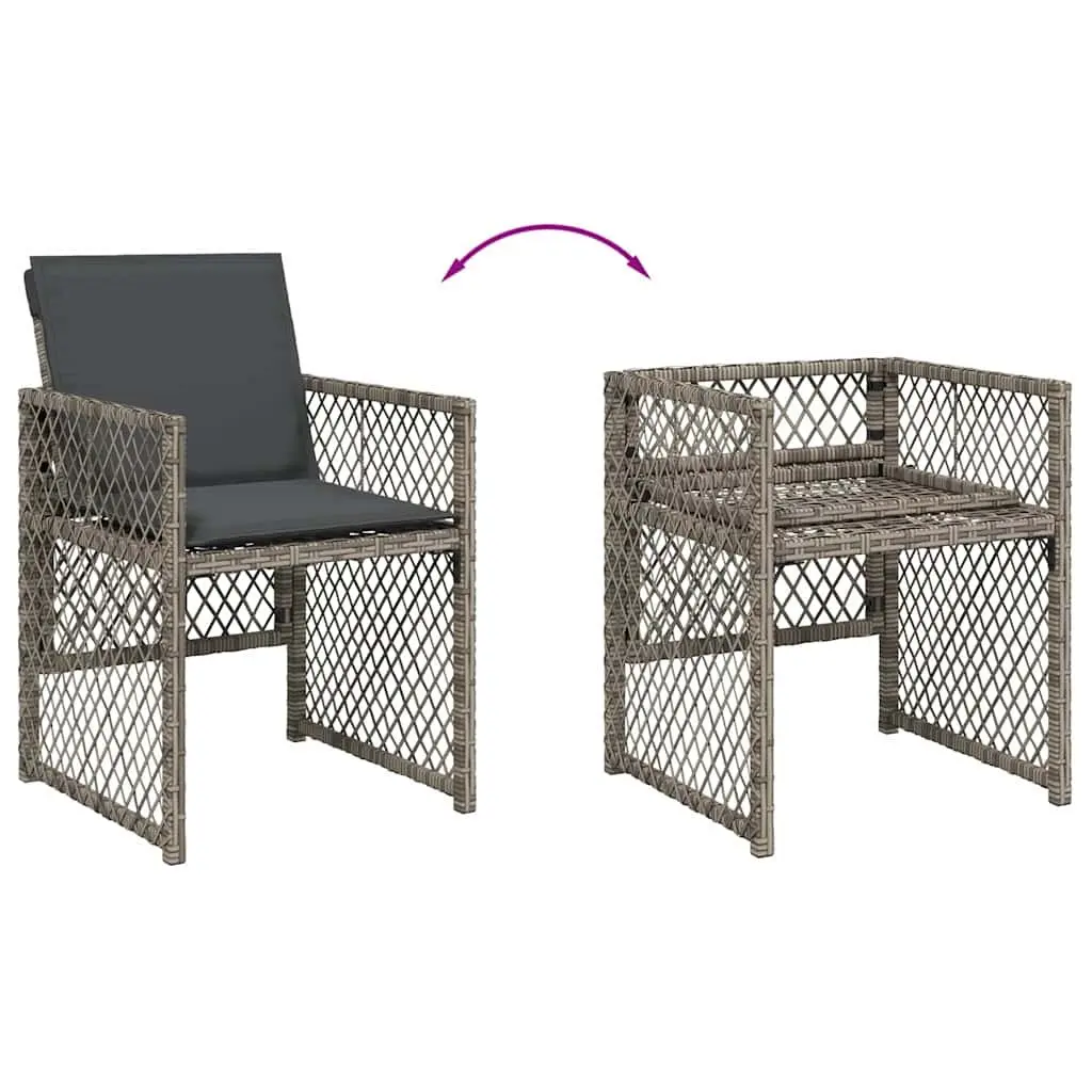 Garden Dining Set 13 Piece Outdoor Furniture Grey Poly Rattan Chairs Table