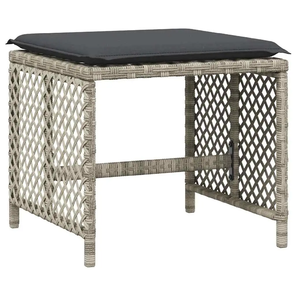 Garden Dining Set 13 Piece Grey Poly Rattan Outdoor Furniture with Tempered Glass Table and Thickly Padded Cushions