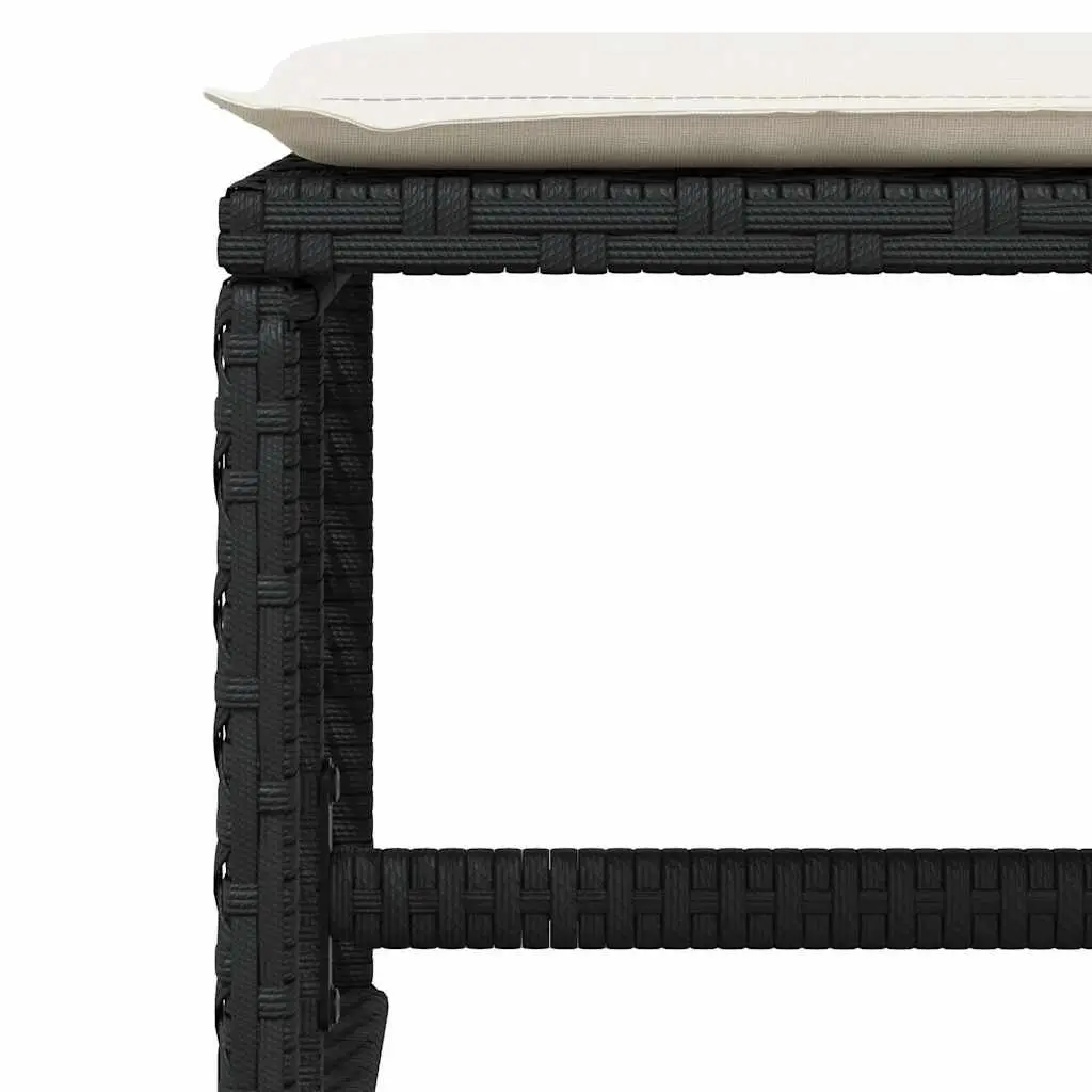 Garden Dining Set Black Rattan 15 Piece Outdoor Patio Furniture with Cushions