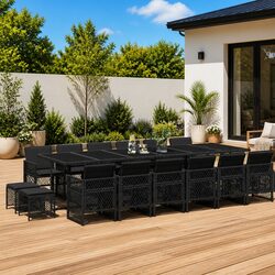Friendly Black 17-Piece Garden Dining Set for You