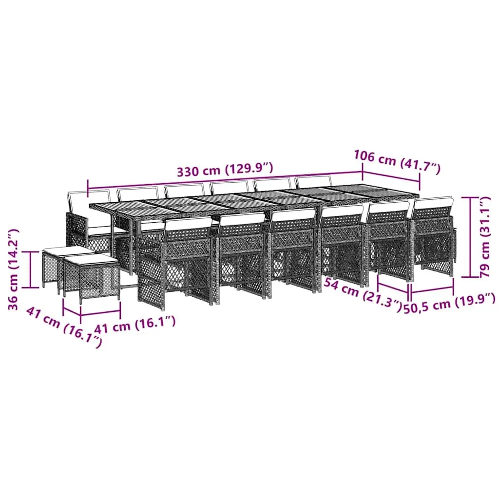 17-Piece Outdoor Dining Set