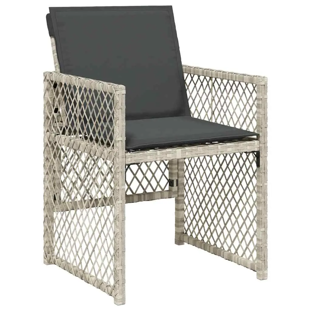 Garden Dining Set 11 Piece Grey Poly Rattan Outdoor Patio Furniture with