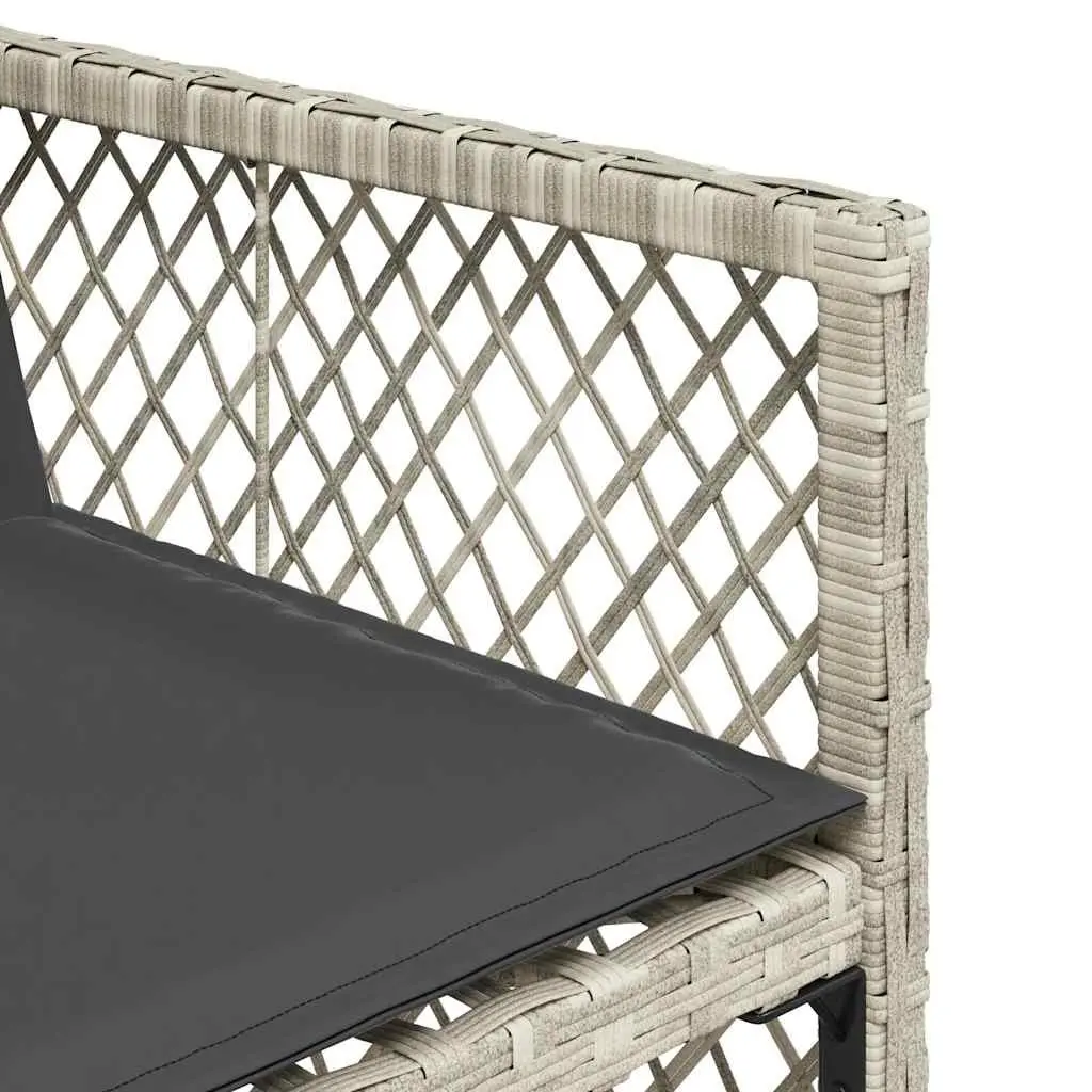 Garden Dining Set 11 Piece Grey Poly Rattan Outdoor Patio Furniture with