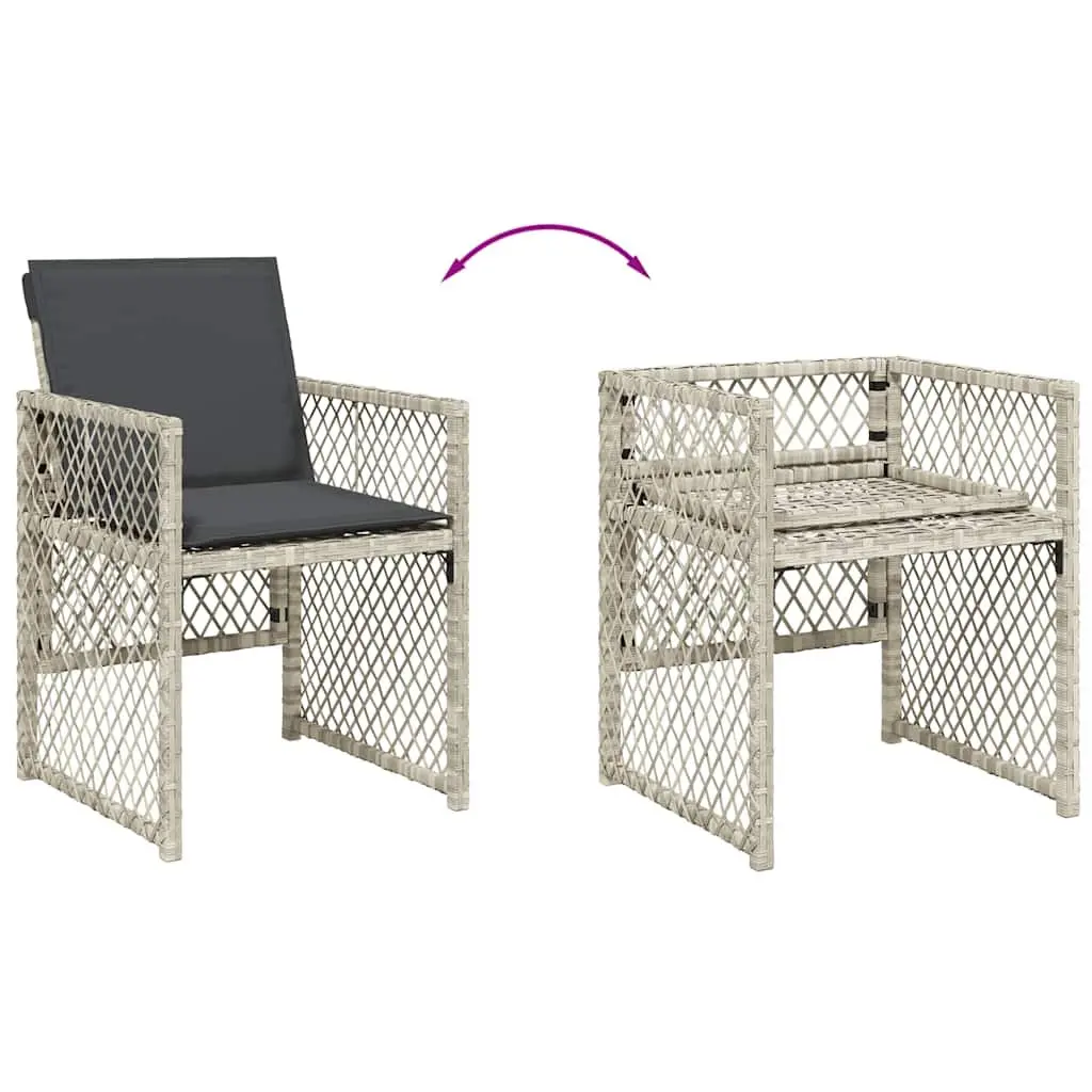 Garden Dining Set 11 Piece Grey Poly Rattan Outdoor Patio Furniture with
