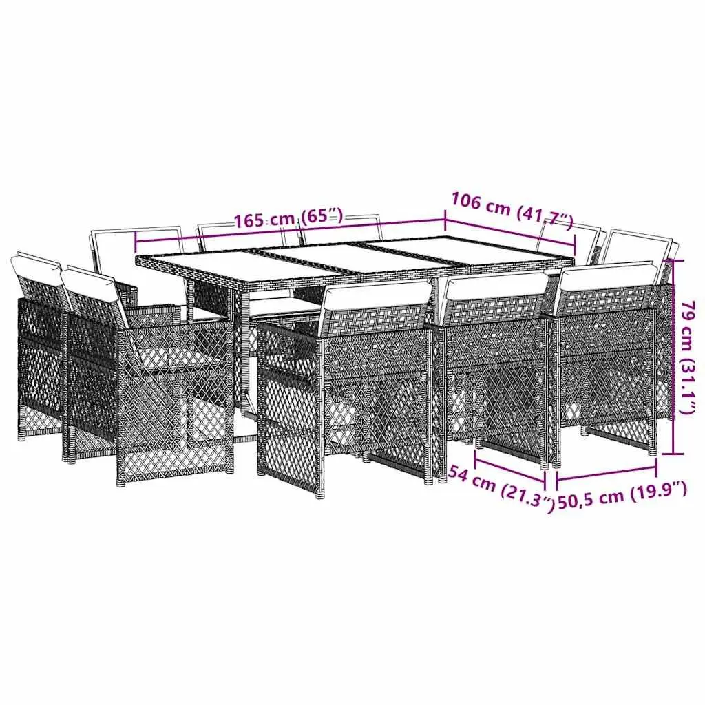 11 Piece Outdoor Dining Set