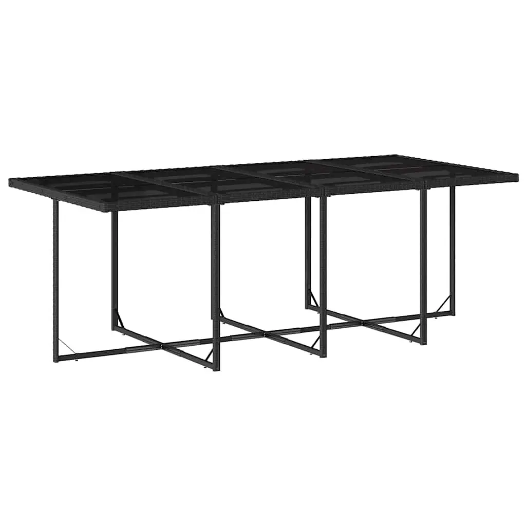 Garden Dining Set 13 Piece Outdoor Furniture Black Poly Rattan Chairs Table