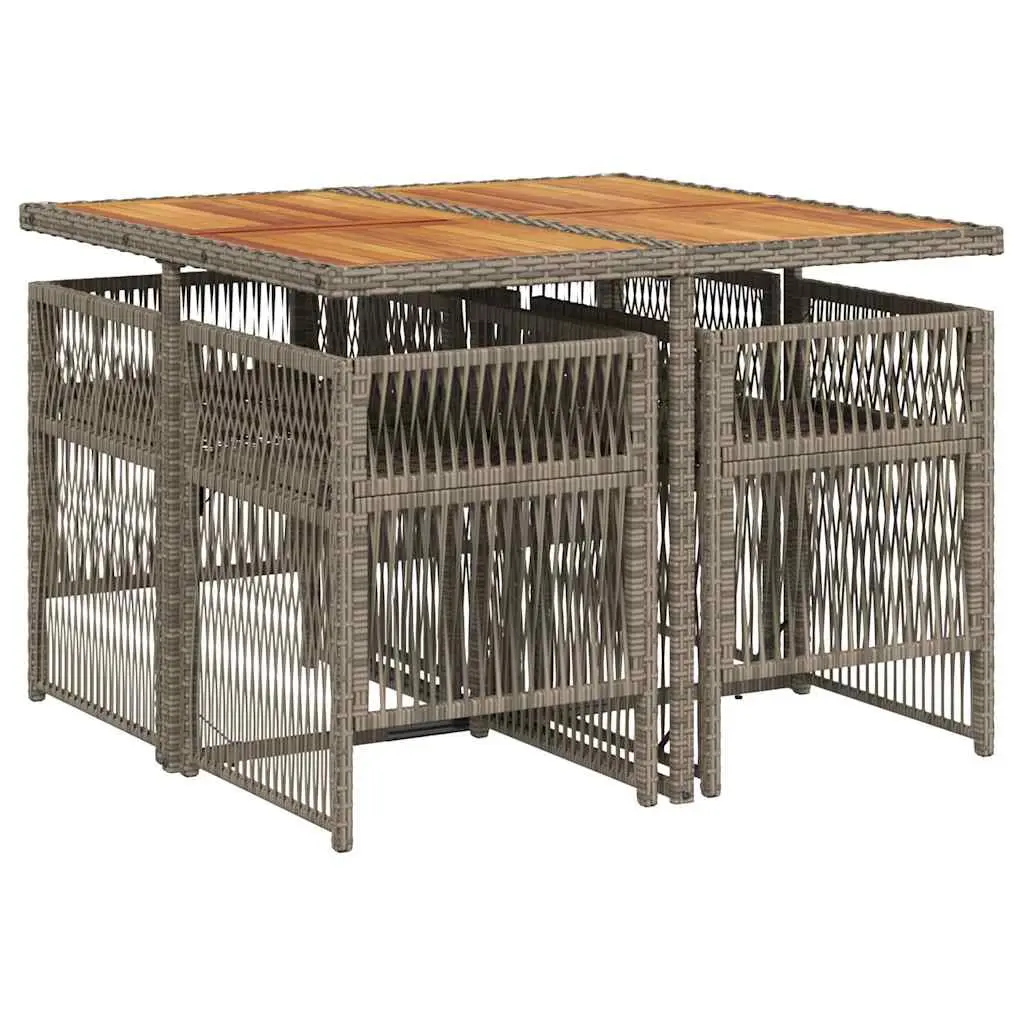 5-Piece Garden Dining Set in Grey