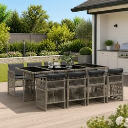 A Friendly 9-Piece Garden Dining Set Awaits You
