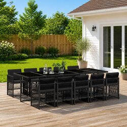 Your 11-Piece Black Rattan Garden Dining Set