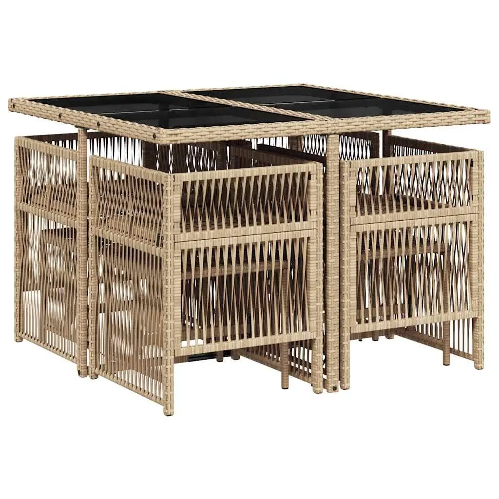 Garden Dining Set 9 Piece Outdoor Furniture Poly Rattan Patio Table Chairs