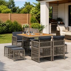 Your Friendly 9 Piece Garden Dining Set Awaits