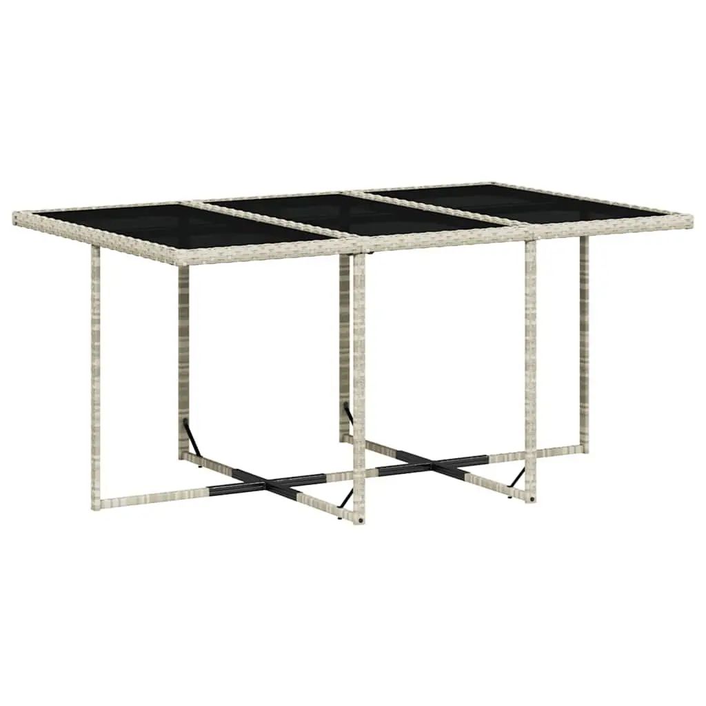 Outdoor Patio Furniture Set 11 Piece Space Saving Grey Poly Rattan Cushioned Dining Table and Chairs