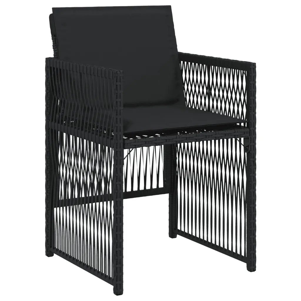 Garden Dining Set 13 Piece Outdoor Furniture Black PE Rattan Table Chairs