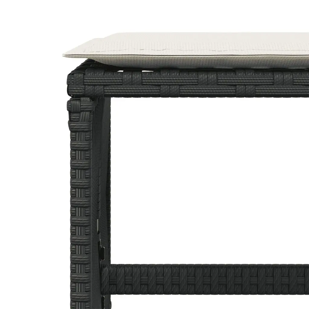 Outdoor Dining Set 15 Piece Garden Furniture Black PE Rattan with Cushions
