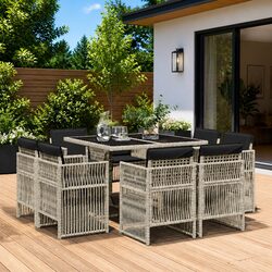 Enjoy Outdoor Dining with Our 9 Piece Grey Dining Set