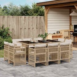 Elegant 11-Piece Outdoor Dining Set with Cushions