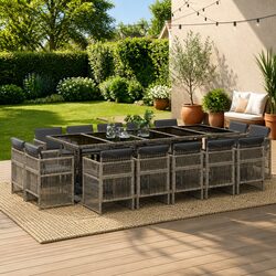 15-Piece Grey Garden Dining Set for Your Outdoor Space