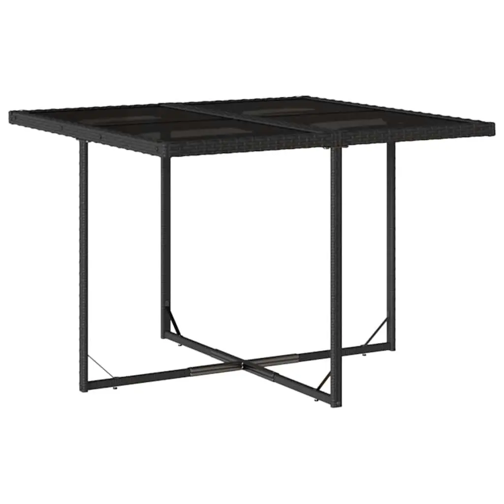 Garden Dining Set Black Rattan 5 Piece Outdoor Furniture Table Chairs Cushions