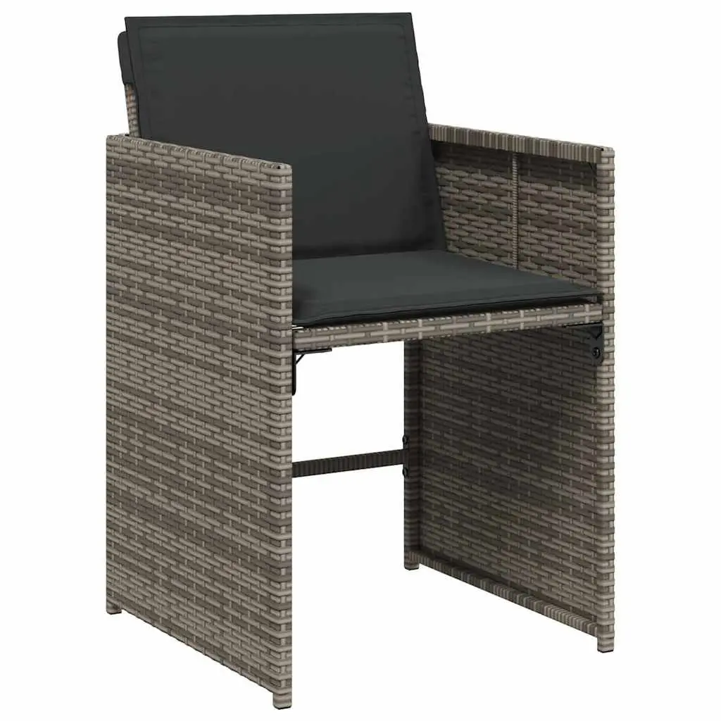 Grey Poly Rattan 5 Piece Outdoor Garden Dining Set with Padded Cushions